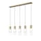 Z-Lite Alton Linear Chandelier, 5-Light, 4.75 In.W x 42 In.L x 14.25 In.H, Modern Gold/Clear+Frosted 824P-5L-MGLD - alternate 1
